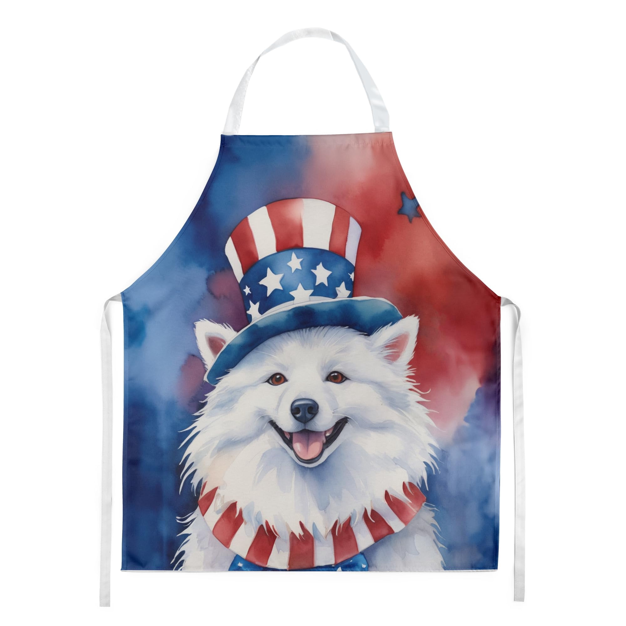 American Eskimo Patriotic American Apron 27 in x 30 in