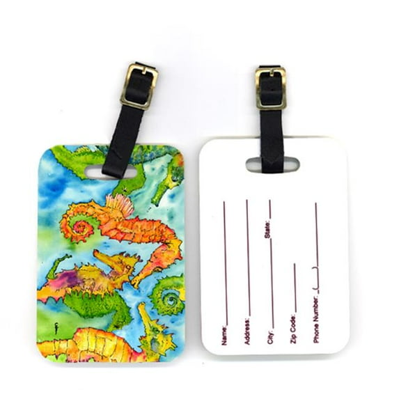 Carolines Treasures  4 x 2.75 in. Pair of Seahorse Luggage Tag