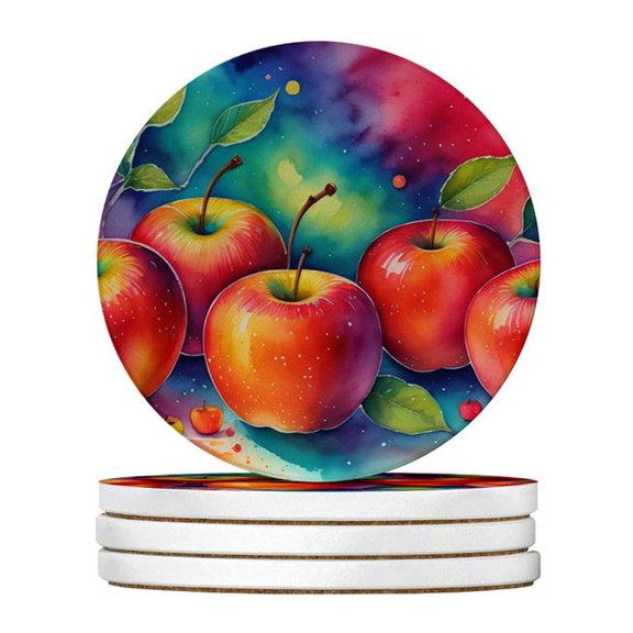 Carolines Treasures DAC1830RCS4 4 x 4 in. Colorful Apples Sandstone Coasters - Large - Pack of 4