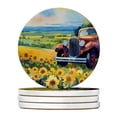 thumbnail image 1 of Carolines Treasures DAC1654RCS4 4 x 4 in. Kansas Sunflowers in Watercolor Sandstone Coasters - Large - Pack of 4, 1 of 1