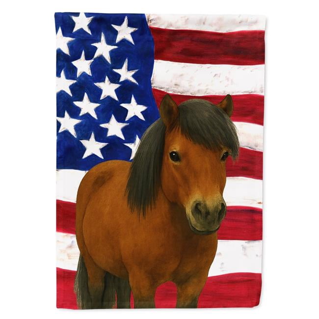 Carolines Treasures WDK6525CHF 40 x 28 in. Bay Shetland Pony American House Flag