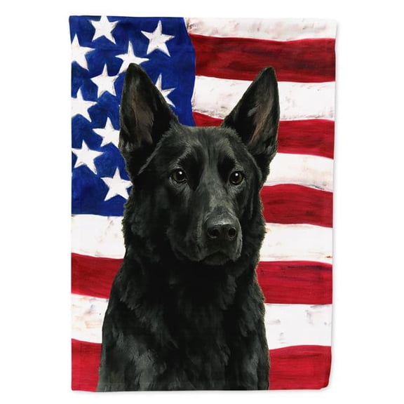 Carolines Treasures WDK6086CHF 40 x 28 in. Black German Shepherd American Flag House Flag