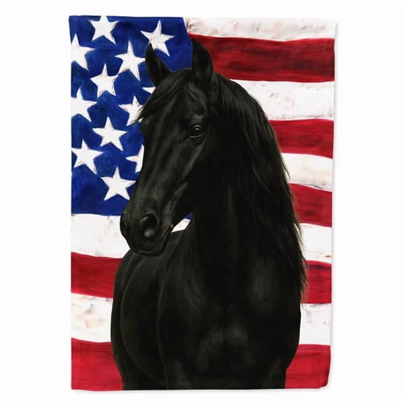 Carolines Treasures WDK6522CHF 40 x 28 in. Black Rocky Mountain Horse American House Flag