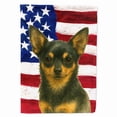 thumbnail image 1 of Carolines Treasures WDK6173CHF 40 x 28 in. Black & Tan Chihuahua American Flag House Flag, 1 of 1