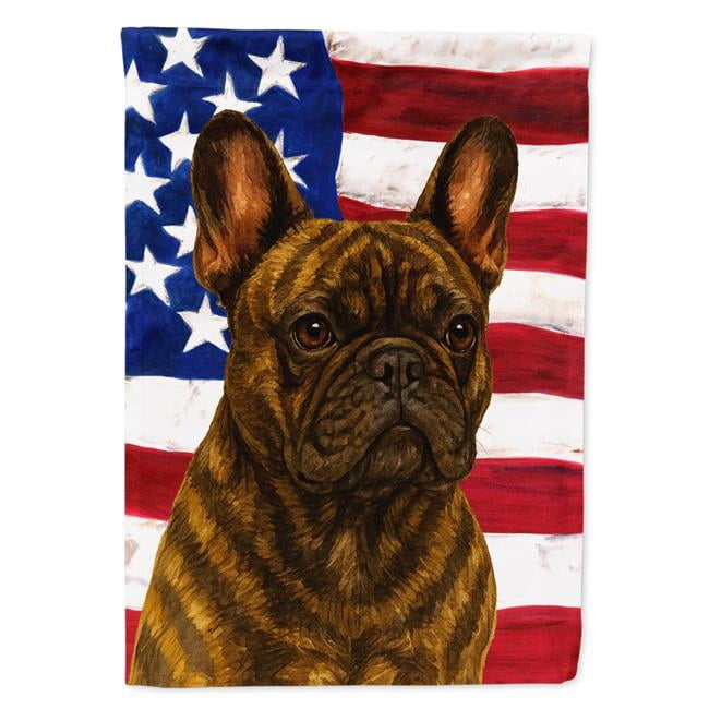 Carolines Treasures WDK6081CHF 40 x 28 in. Brindle French Bulldog American Flag House Flag