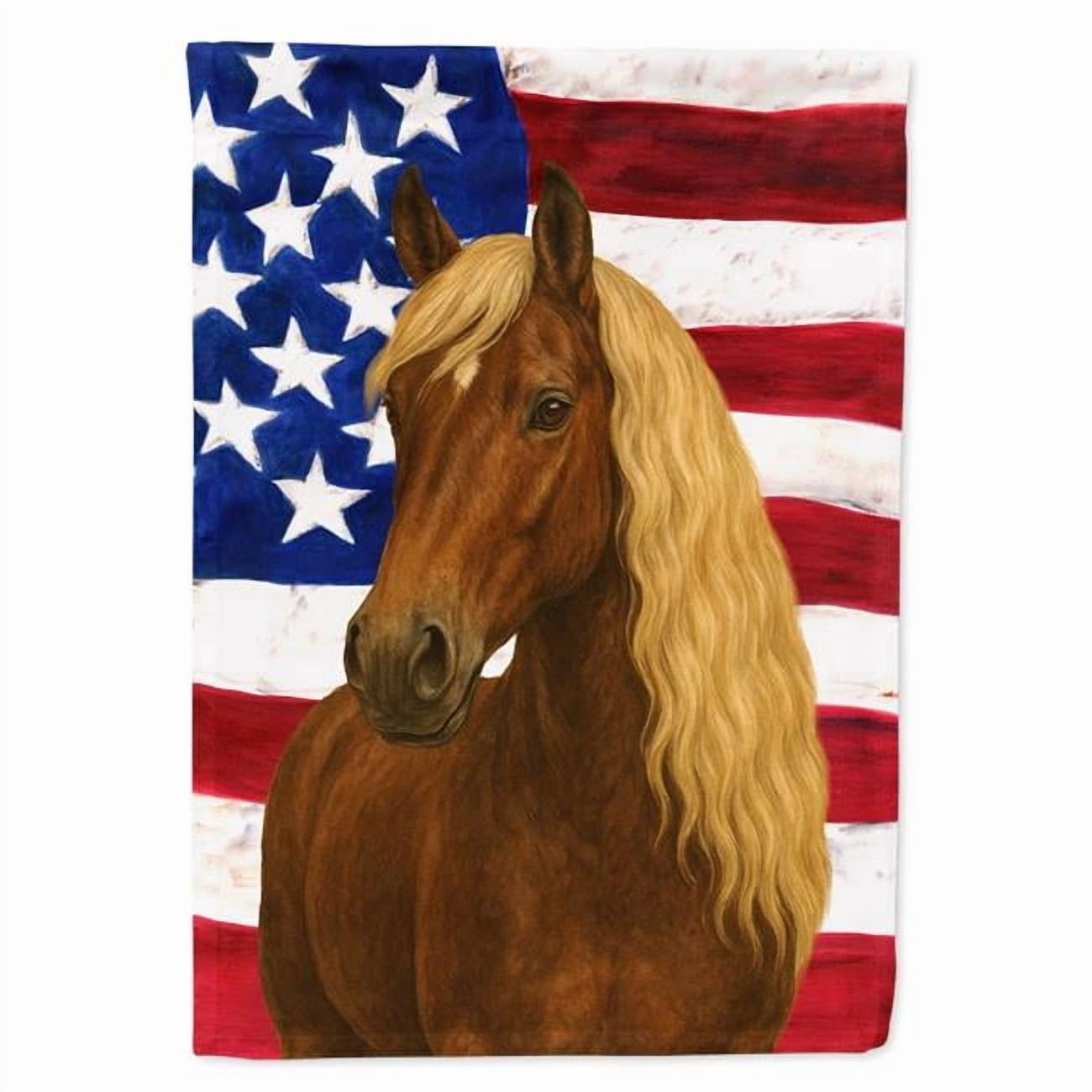 Carolines Treasures WDK6523CHF 40 x 28 in. Chocolate Rocky Mountain Horse with Flaxen Mane American House Flag