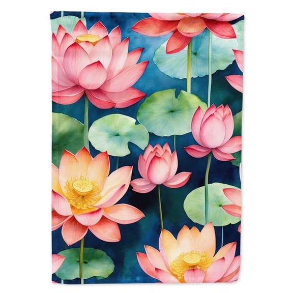 Carolines Treasures DAC8602CHF 40 x 28 in. Lotus Flowers House Flag