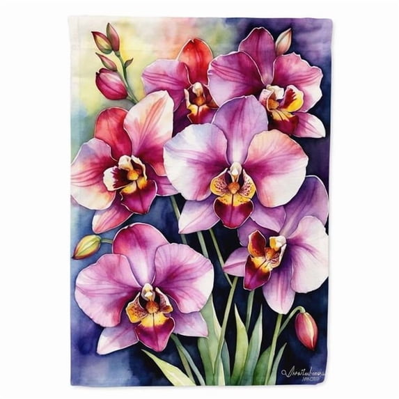 Carolines Treasures DAC8603CHF 40 x 28 in. Miltoniopsis Orchids House Flag
