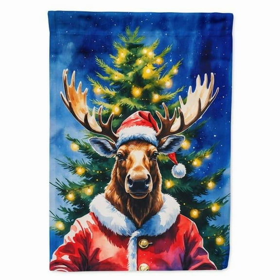 Carolines Treasures DAC8533CHF 40 x 28 in. Moose Christmas House Flag