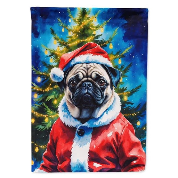 Carolines Treasures DAC8505CHF 40 x 28 in. Pug Christmas House Flag