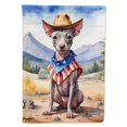 thumbnail image 1 of American Hairless Terrier Cowboy Welcome House Flag, 1 of 5