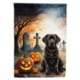 thumbnail image 1 of Chocolate Labrador Retriever Spooky Halloween House Flag, 1 of 7