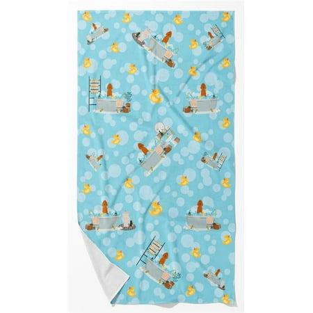 Carolines Treasures WDK5761BTLG 42 x 24 in. Unisex Irish Setter in Bathtub Bath Towel - Large