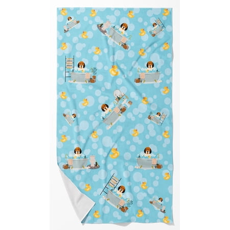 Petit Basset Griffon Veenden in Bathtub Bath Towel Large 24 in x 42 in