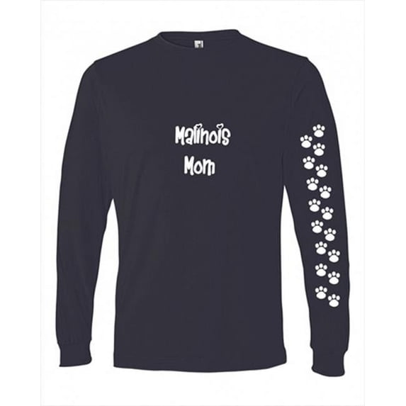 Carolines Treasures 479M-4052-NAWH-L Malinois Mom Tshirt Ladies Cut Blue Long Sleeve - Large