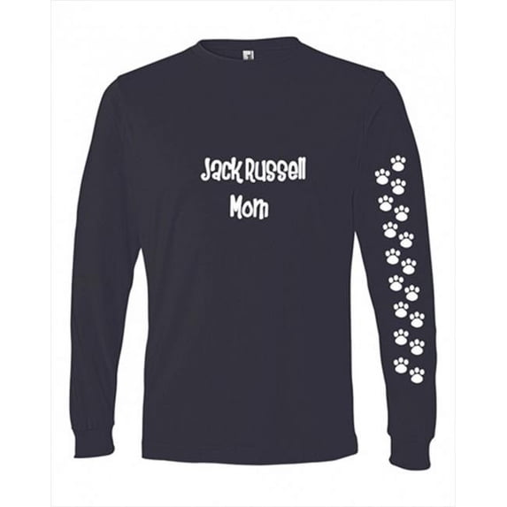Carolines Treasures 479M-4089-NAWH-L Jack Russell Terrier Mom Tshirt Ladies Cut Blue Long Sleeve - Large