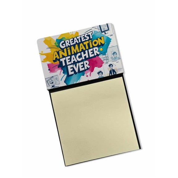 Carolines Treasures DAC8763TSN 5.25 x 3.25 in. Greatest Animation Teacher Ever Funny Sticky Note Holder for Teachers Gift