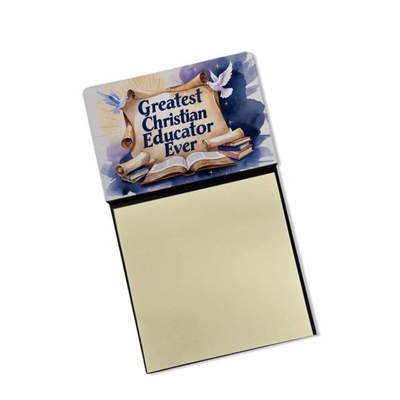 Carolines Treasures DAC8785TSN 5.25 x 3.25 in. Greatest Christian Educator Ever Funny Sticky Note Holder for Teachers Gift