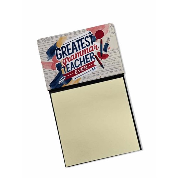 Carolines Treasures DAC8819TSN 5.25 x 3.25 in. Greatest Grammar Teacher Ever Funny Sticky Note Holder for Teachers Gift