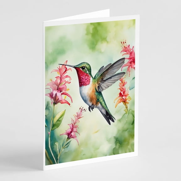 Carolines Treasures DAC7421GCA7P 5 x 7 in. Broadtailed Hummingbird Greeting Cards - Pack of 8