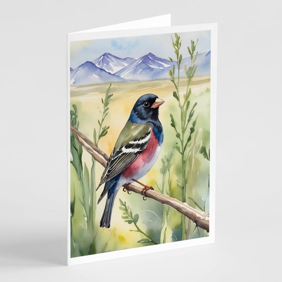 Carolines Treasures DAC7428GCA7P 5 x 7 in. Colorado Lark Bunting Greeting Cards - Pack of 8