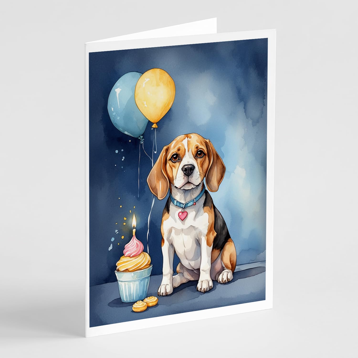 Carolines Treasures DAC7950GCA7P 5 x 7 in. French Bulldog Happy Birthday Greeting Cards - Pack of 8
