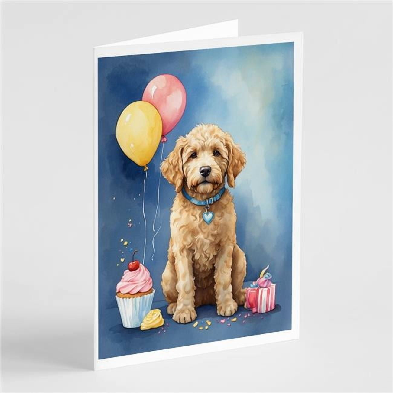 Carolines Treasures DAC7955GCA7P 5 x 7 in. Goldendoodle Happy Birthday Greeting Cards - Pack of 8