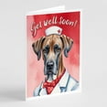 thumbnail image 1 of Carolines Treasures DAC8140GCA7P 5 x 7 in. Great Dane Get Well Soon Greeting Cards - Pack of 8, 1 of 3