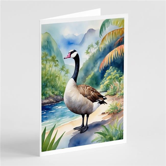 Carolines Treasures DAC7432GCA7P 5 x 7 in. Hawaii Hawaiian Goose Greeting Cards - Pack of 8