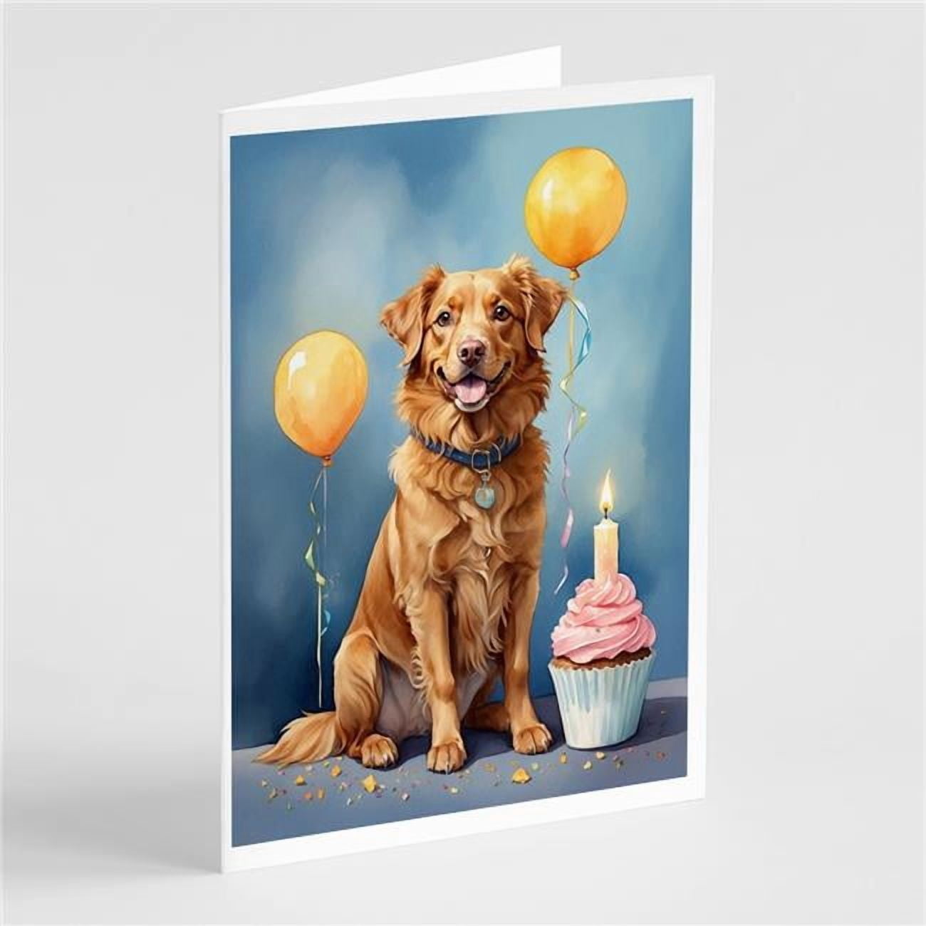 Carolines Treasures DAC7982GCA7P 5 x 7 in. Nova Scotia Duck Tolling Retriever Happy Birthday Greeting Cards - Pack of 8