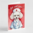 thumbnail image 1 of Carolines Treasures DAC8191GCA7P 5 x 7 in. Poodle Get Well Soon Greeting Cards - Pack of 8, 1 of 1