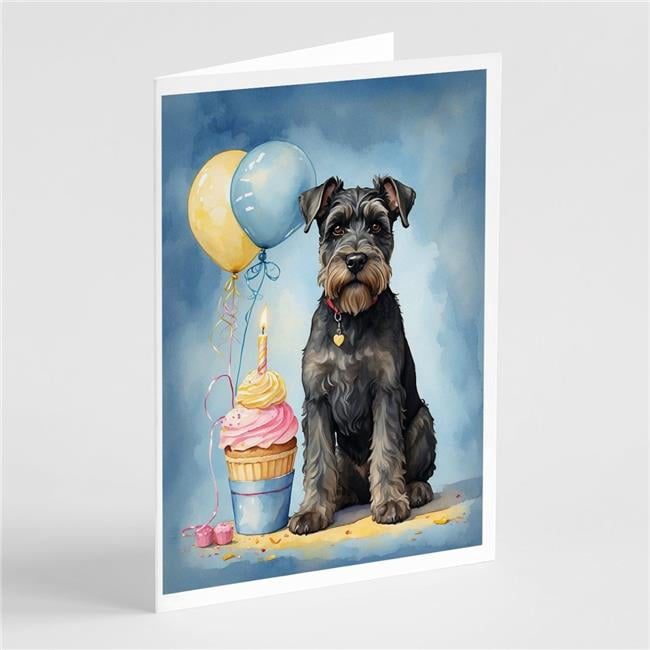 Carolines Treasures DAC8044GCA7P 5 x 7 in. Schnauzer Happy Birthday Greeting Cards - Pack of 8