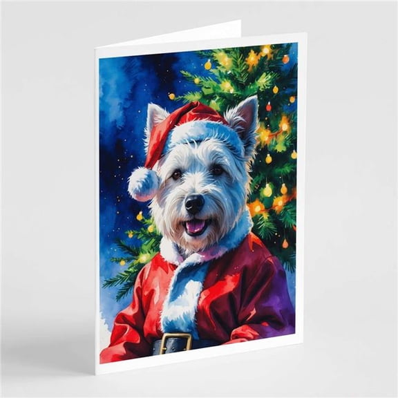 Carolines Treasures DAC8517GCA7P 5 x 7 in. Westie Christmas Greeting Cards - Pack of 8