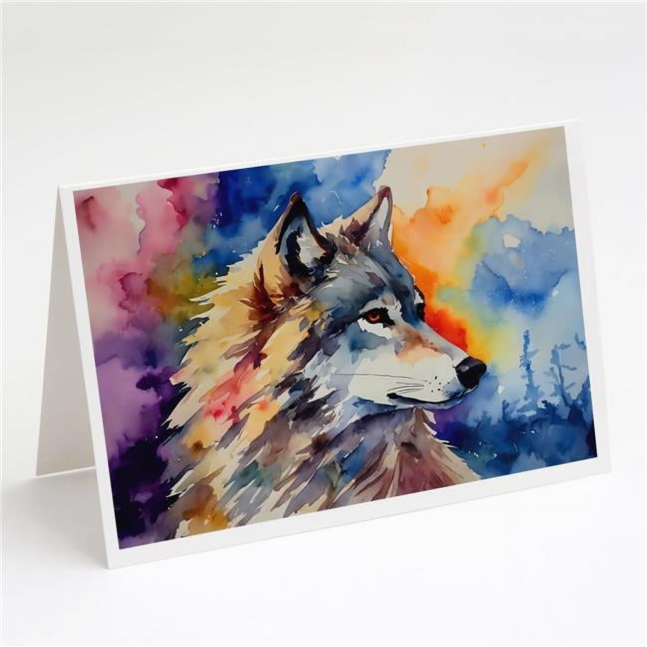 Carolines Treasures 5 x 7 in. Wolves Wolf Greeting Cards - Pack of 8 ...