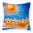 thumbnail image 1 of Carolines Treasures 6009PW1414 Raccoons on the Railing Fabric Decorative Pillow, 1 of 4