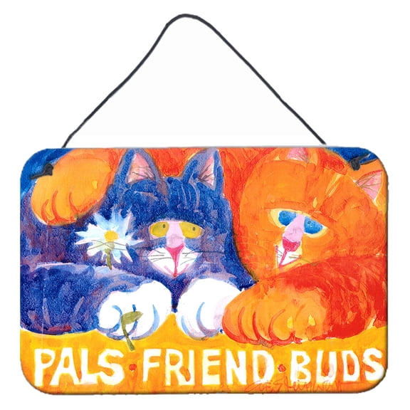 Carolines Treasures 6029DS812 Cats Pals Friends Buds Indoor Aluminium Metal Wall or Door Hanging Prints 8x12 multicolor
