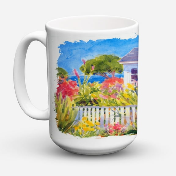 Carolines Treasures 6034CM15 Seaside Beach Cottage Coffee Mug 15 oz 15 ounce multicolor
