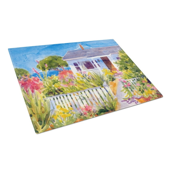 Carolines Treasures 6034LCB Seaside Beach Cottage Glass Cutting Board Large 12H x 16W multicolor