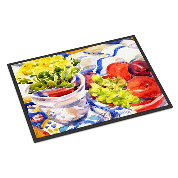 Carolines Treasures 6037JMAT Apples Plums and Grapes with Flowers Door Mat Indoor Rug or Outdoor Welcome Mat 24x36