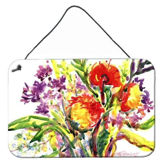 Carolines Treasures 6042DS812 Flower Indoor Aluminium Metal Wall or Door Hanging Prints 8x12 multicolor