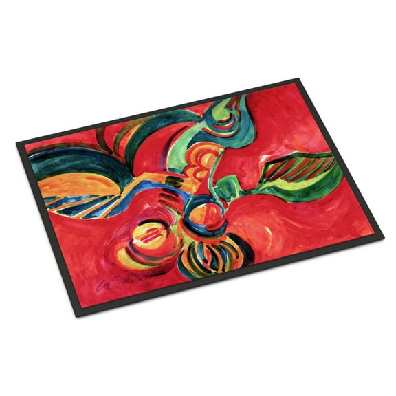 Carolines Treasures 6043JMAT Red Flowers and berries Door Mat Indoor Rug or Outdoor Welcome Mat 24x36 Doormat 36"L x