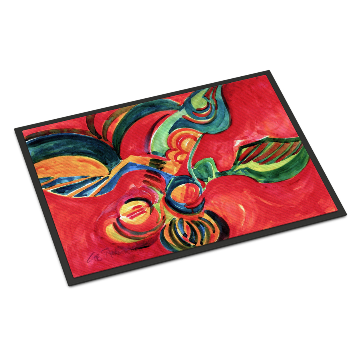 Carolines Treasures 6043MAT Red Flowers and berries Door Mat Indoor Rug ...