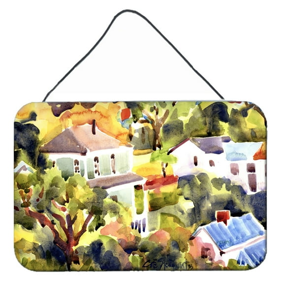 Carolines Treasures 6046DS812 Houses Indoor Aluminium Metal Wall or Door Hanging Prints 8x12 multicolor