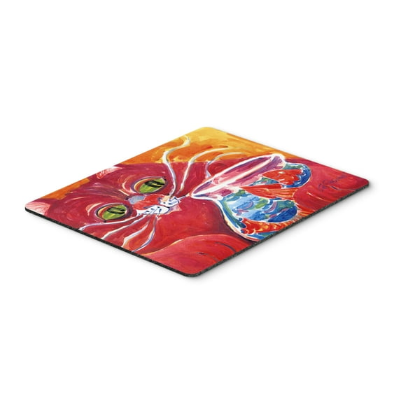 Carolines Treasures 6048MP Big Red Cat at the fishbowl Mouse Pad Hot Pad or Trivet Large multicolor