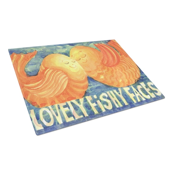 Carolines Treasures 6052LCB 15 x 12 in. Kissing Fish Glass Cutting Board- Large