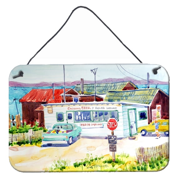 Carolines Treasures 6054DS812 Seafood Shack for fresh shrimp Indoor Wall or Door Hanging Prints 8x12 multicolor