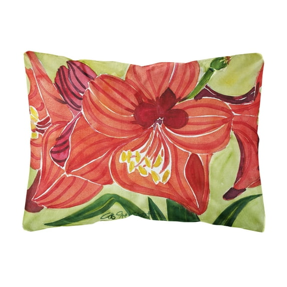Carolines Treasures 6055PW1216 Flower - Amaryllis Decorative Canvas Fabric Pillow 12H x16W multicolor