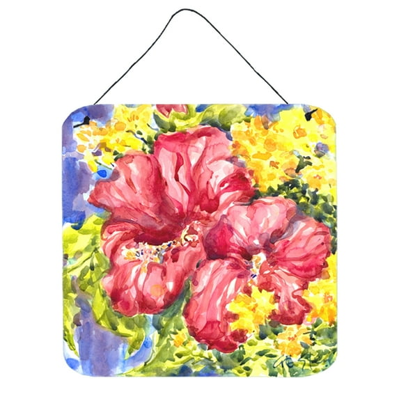 Carolines Treasures 6056DS66 Flower - Hibiscus Wall or Door Hanging Prints 6x6 multicolor