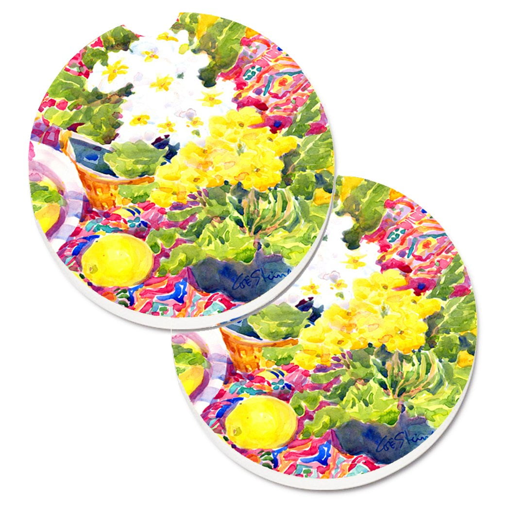 Flower - Primroses Set of 2 Cup Holder Car Coasters 6062carc