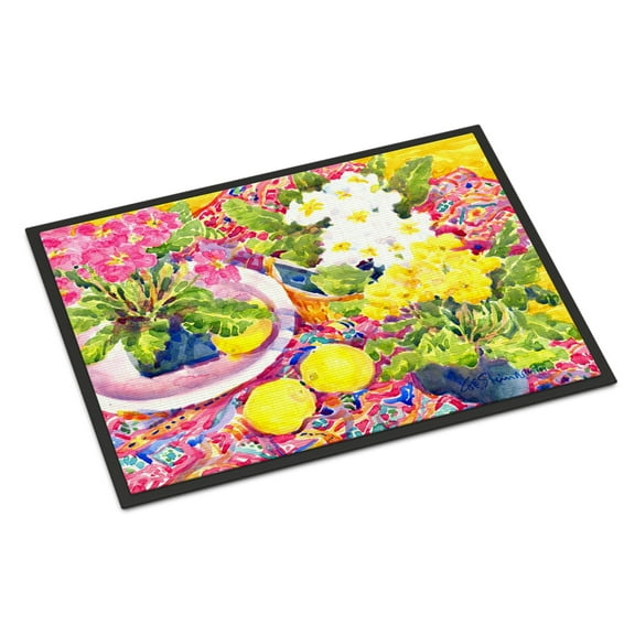 Carolines Treasures 6062MAT Flower - Primroses Door Mat Indoor Rug or Outdoor Welcome Mat 18X27 Doormat 27"L x 18"W